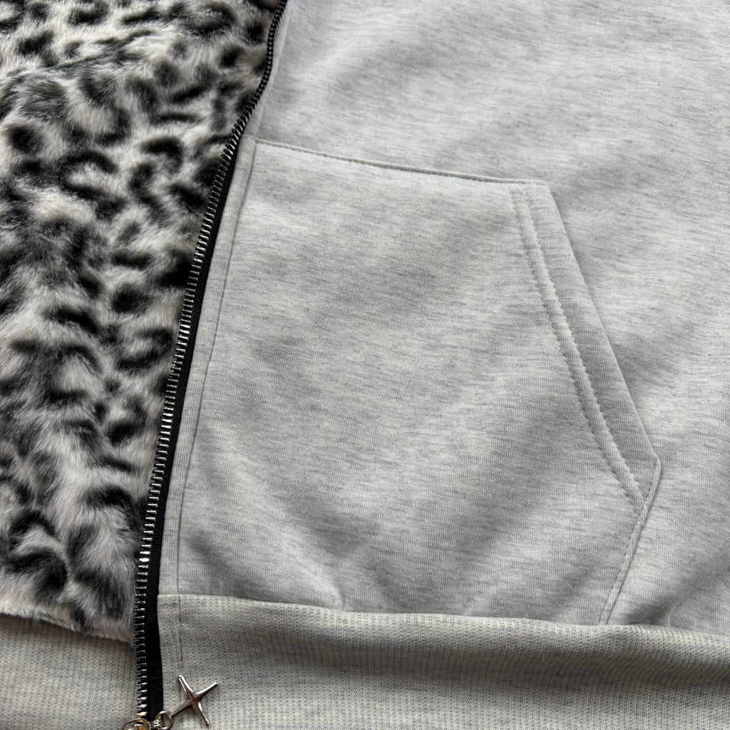 Grey Zip Up Hoodie Black Panther