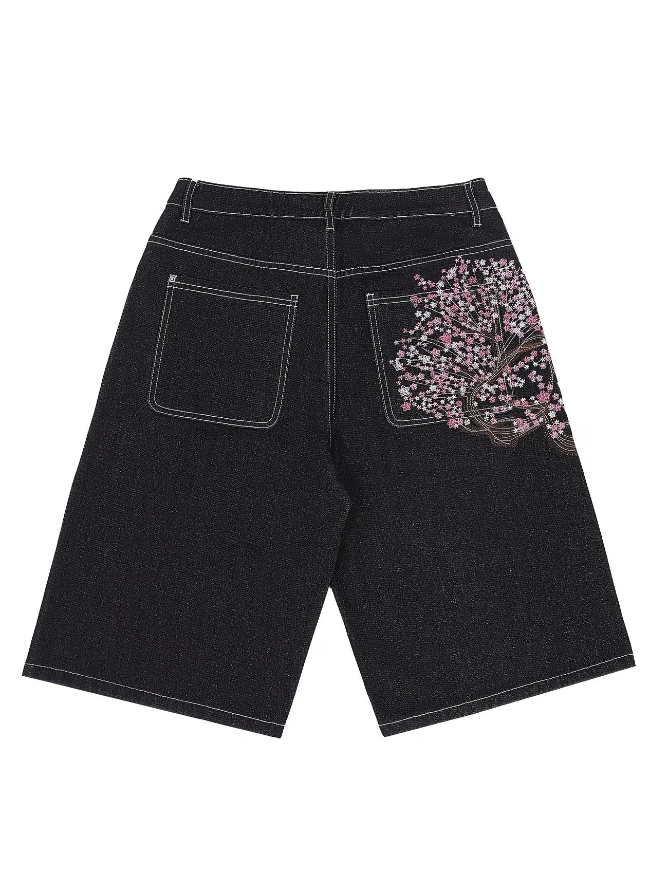 Sakura Embroidered Baggy Shorts